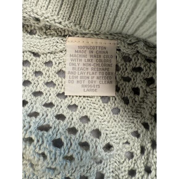 Massive Luxury Mens Large Sage Green Knit Polo Short Sleeve Pocket NYC - Picture 4 of 9